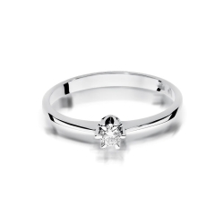 Pierścionek zaręczynowy z białego złota z diamentem 0,10ct Fire Of Love BW-220-0,10ct-b