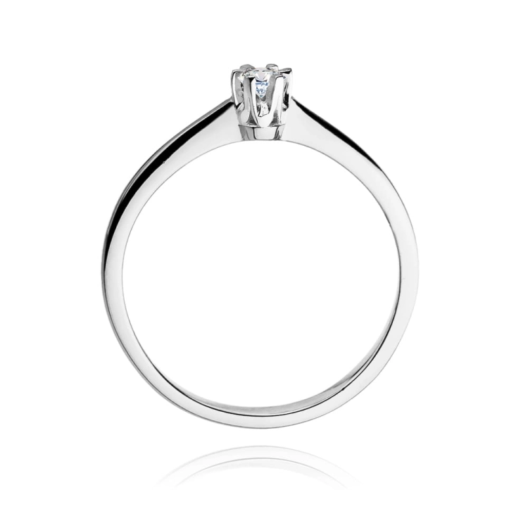 Pierścionek zaręczynowy z białego złota z diamentem 0,10ct Fire Of Love BW-220-0,10ct-b