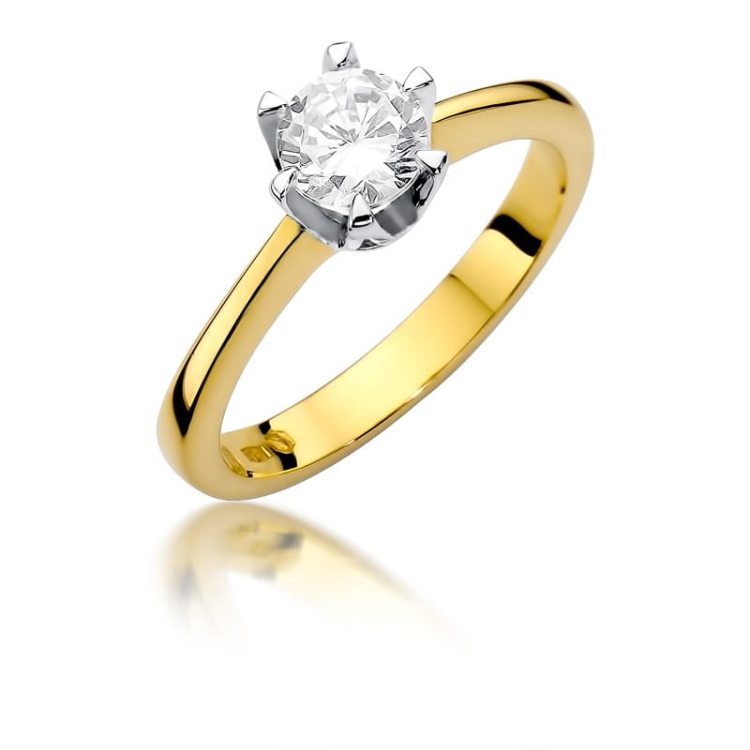 Pierścionek zaręczynowy z żółtego złota z diamentem 0,50ct Fire Of Love BW-220B-0,50ct