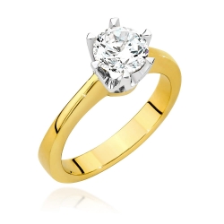 Pierścionek zaręczynowy z żółtego złota z diamentem 1,00ct Fire Of Love BW-220B-1ct