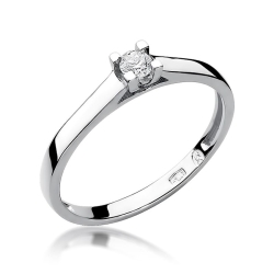 Pierścionek zaręczynowy z białego złota z diamentem 0,08ct Fire Of Love BW-221-0,08ct-b