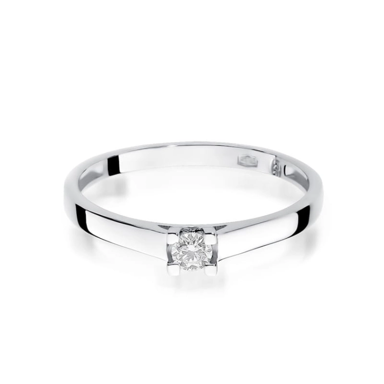 Pierścionek zaręczynowy z białego złota z diamentem 0,08ct Fire Of Love BW-221-0,08ct-b