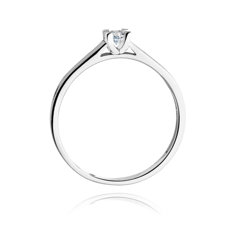 Pierścionek zaręczynowy z białego złota z diamentem 0,08ct Fire Of Love BW-221-0,08ct-b