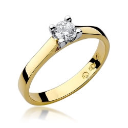 Pierścionek zaręczynowy z żółtego złota z diamentem 0,25ct Fire Of Love BW-221B-0,25ct