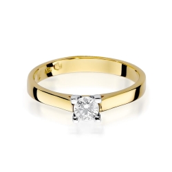 Pierścionek zaręczynowy z żółtego złota z diamentem 0,25ct Fire Of Love BW-221B-0,25ct