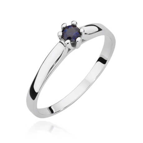 Przejdź do produktu Pierścionek zaręczynowy z białego złota z szafirem Fire Of Love