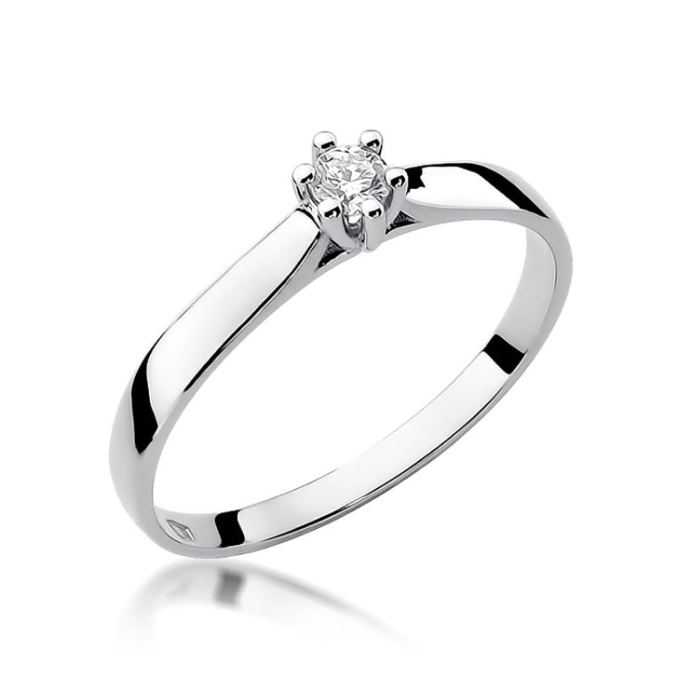 Pierścionek zaręczynowy z białego złota z diamentem 0,08ct Fire Of Love BW-222-0,08ct-b