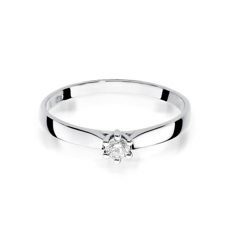 Pierścionek zaręczynowy z białego złota z diamentem 0,08ct Fire Of Love BW-222-0,08ct-b