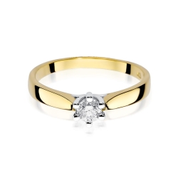 Pierścionek zaręczynowy z żółtego złota z diamentem 0,30ct Fire Of Love BW-222B-0,30ct