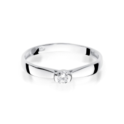 Pierścionek zaręczynowy z białego złota z diamentem 0,08ct Fire Of Love BW-223-0,08ct-b