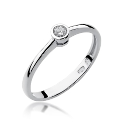 Pierścionek zaręczynowy z białego złota z diamentem 0,08ct Fire Of Love BW-224-0,08ct-b
