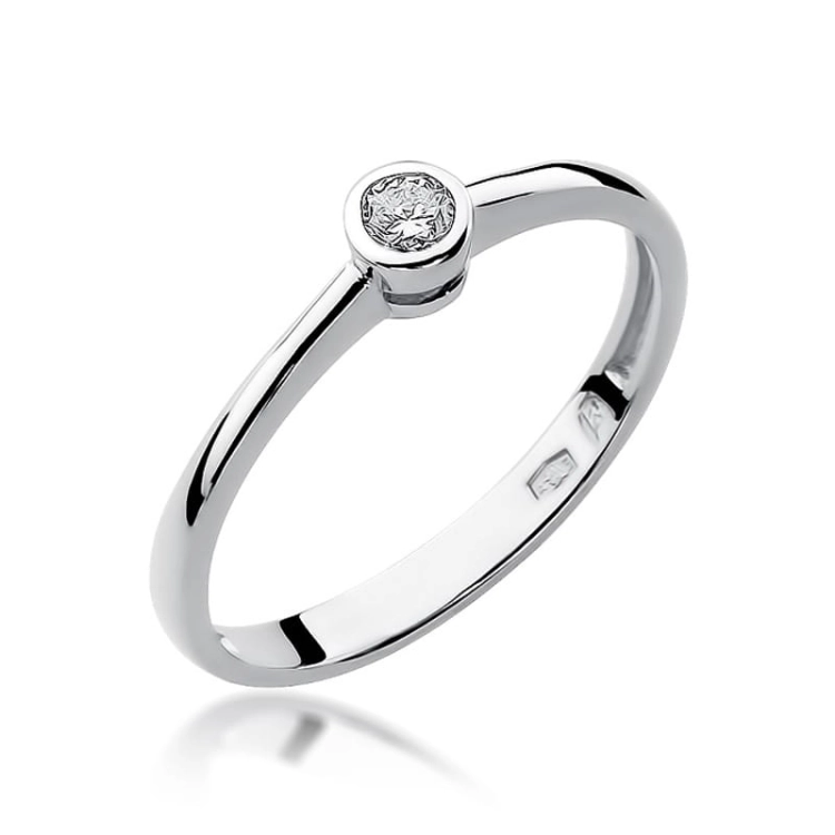 Pierścionek zaręczynowy z białego złota z diamentem 0,08ct Fire Of Love BW-224-0,08ct-b