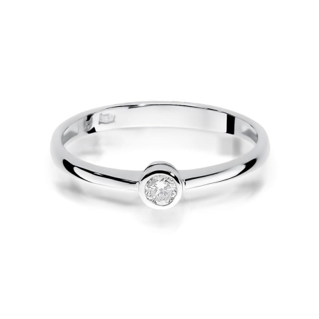 Przejdź do produktu Pierścionek zaręczynowy z białego złota z diamentem 0,08ct Fire Of Love