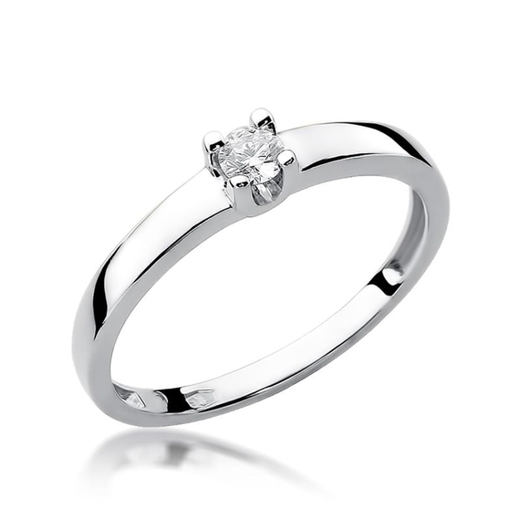 Pierścionek zaręczynowy z białego złota z diamentem 0,10ct Fire Of Love BW-225-0,10ct-b