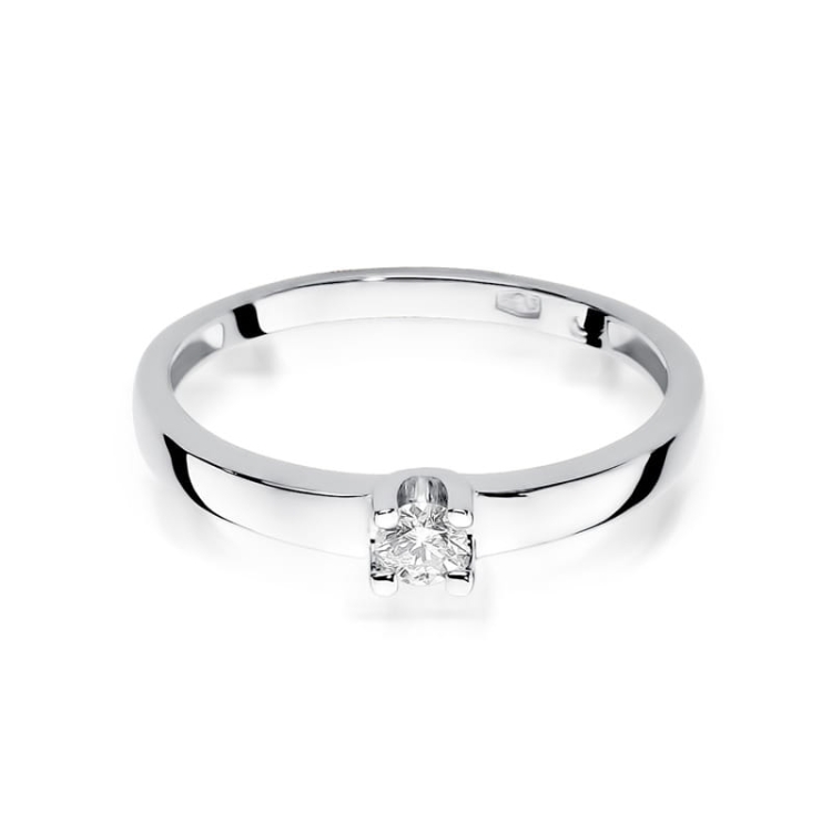 Pierścionek zaręczynowy z białego złota z diamentem 0,10ct Fire Of Love BW-225-0,10ct-b