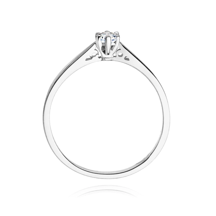 Pierścionek zaręczynowy z białego złota z diamentem 0,10ct Fire Of Love BW-229-0,10ct-b