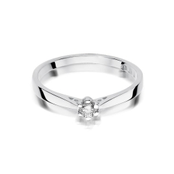 Pierścionek zaręczynowy z białego złota z diamentem 0,10ct Fire Of Love BW-229-0,10ct-b