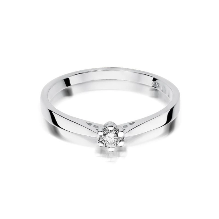 Pierścionek zaręczynowy z białego złota z diamentem 0,10ct Fire Of Love BW-229-0,10ct-b
