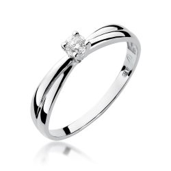 Pierścionek zaręczynowy z białego złota z diamentem 0,10ct Fire Of Love BW-230-0,10ct-b