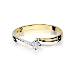 Pierścionek zaręczynowy z żółtego złota z diamentem 0,08ct Fire Of Love BW-231-0,08ct