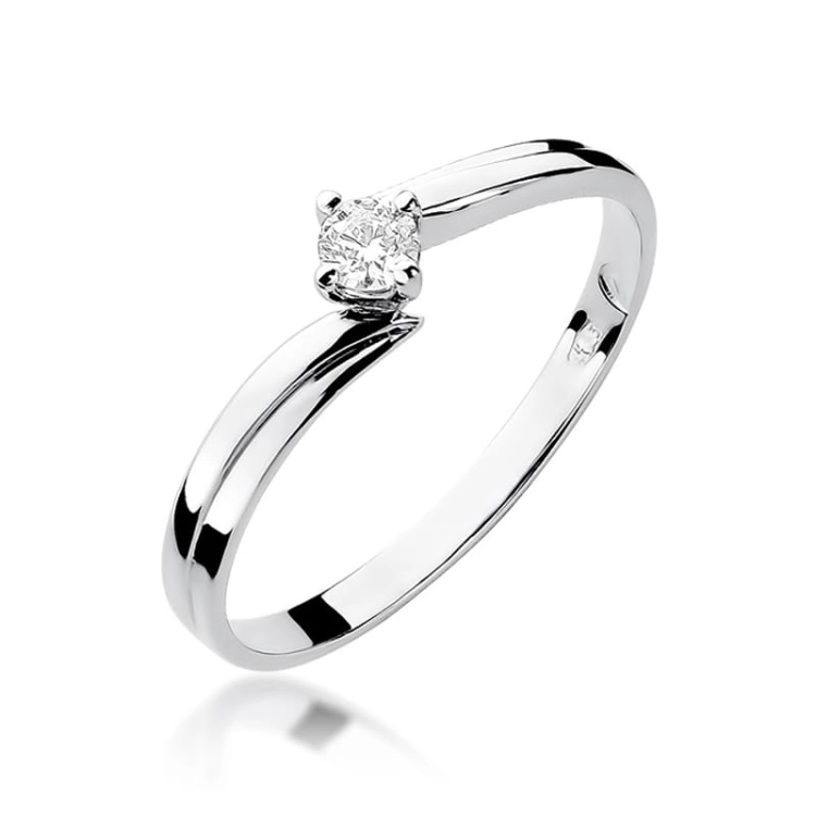 Pierścionek zaręczynowy z białego złota z diamentem 0,10ct Fire Of Love BW-231-0,10ct-b
