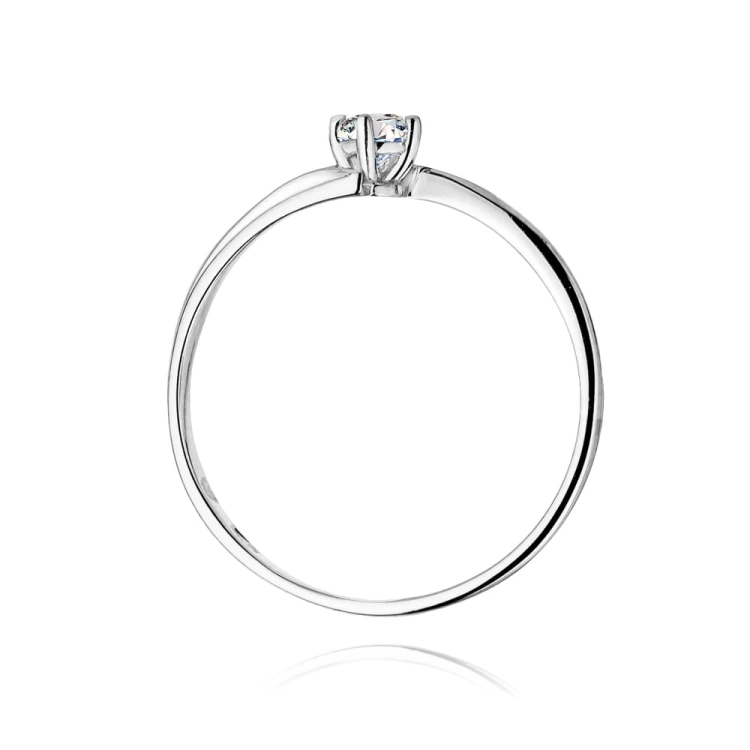 Pierścionek zaręczynowy z białego złota z diamentem 0,10ct Fire Of Love BW-231-0,10ct-b