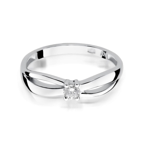 Przejdź do produktu Pierścionek zaręczynowy z białego złota z diamentem 0,10ct Fire Of Love 