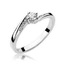 Pierścionek zaręczynowy z białego złota z diamentami 0,19ct Fire Of Love BW-262-b