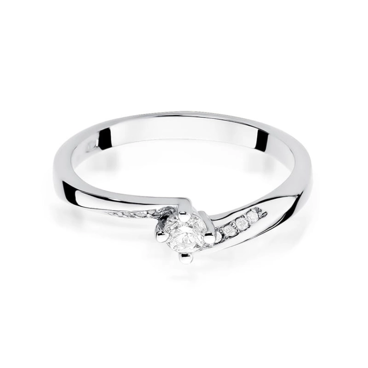 Pierścionek zaręczynowy z białego złota z diamentami 0,19ct Fire Of Love BW-262-b