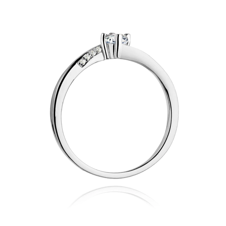 Pierścionek zaręczynowy z białego złota z diamentami 0,19ct Fire Of Love BW-262-b