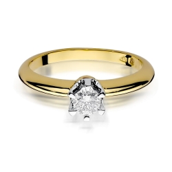 Pierścionek zaręczynowy z żółtego złota z diamentem 0,30ct Fire Of Love BW-267