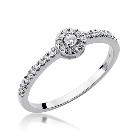 Przejdź do produktu Pierścionek zaręczynowy z białego złota z diamentami 0,19ct Fire Of Love