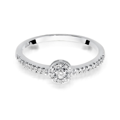 Przejdź do produktu Pierścionek zaręczynowy z białego złota z diamentami 0,19ct Fire Of Love