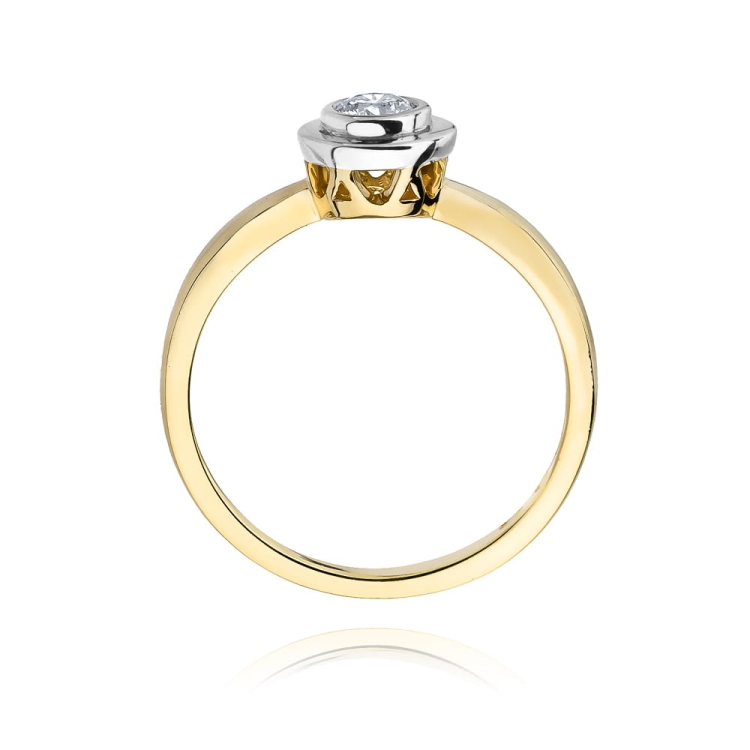 Pierścionek zaręczynowy z żółtego złota z diamentem 0,20ct Fire Of Love BW-294-0,20ct