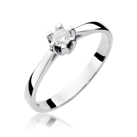 Przejdź do produktu Pierścionek zaręczynowy z białego złota z diamentem 0,12ct Fire Of Love