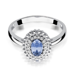 Pierścionek zaręczynowy z białego złota z tanzanitem i diamentami 0,19ct Fire Of Love BW-303-tanzanit-b