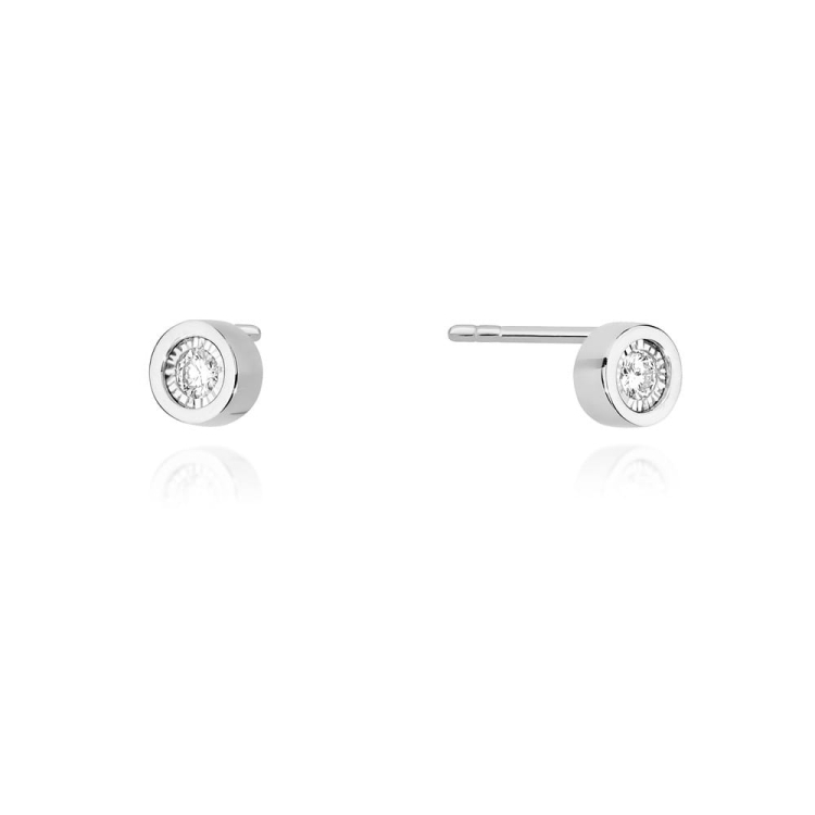 Kolczyki z białego złota 585 z diamentami 0,16ct The Diamonds BCK-16-b