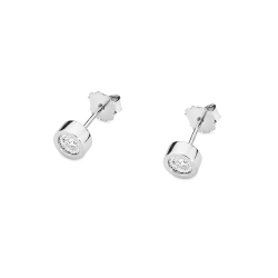 Kolczyki z białego złota 585 z diamentami 0,16ct The Diamonds BCK-16-b