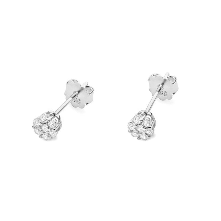 Kolczyki z białego złota 585 z diamentami 0,20ct The Diamonds BKO-26-b