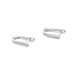 Kolczyki z białego złota 585 z diamentami 0,15ct The Diamonds BKO-28-b