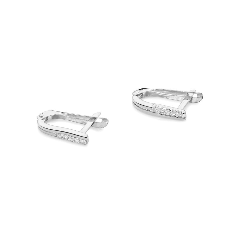 Kolczyki z białego złota 585 z diamentami 0,15ct The Diamonds BKO-28-b