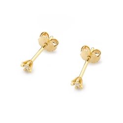 Kolczyki z żółtego złota 585 z diamentami 0,04ct The Diamonds BKO-29