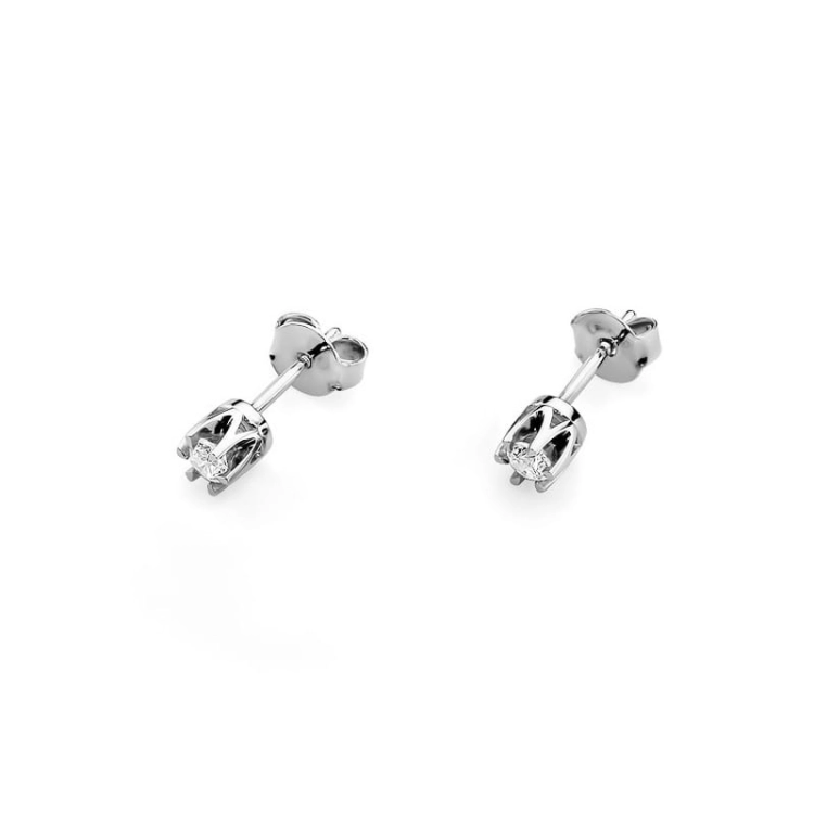Kolczyki z białego złota 585 z diamentami 0,16ct The Diamonds BKO-32-b