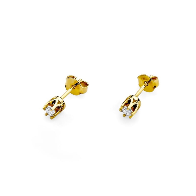 Kolczyki z żółtego złota 585 z diamentami 0,20ct The Diamonds BKO-32-0,20ct