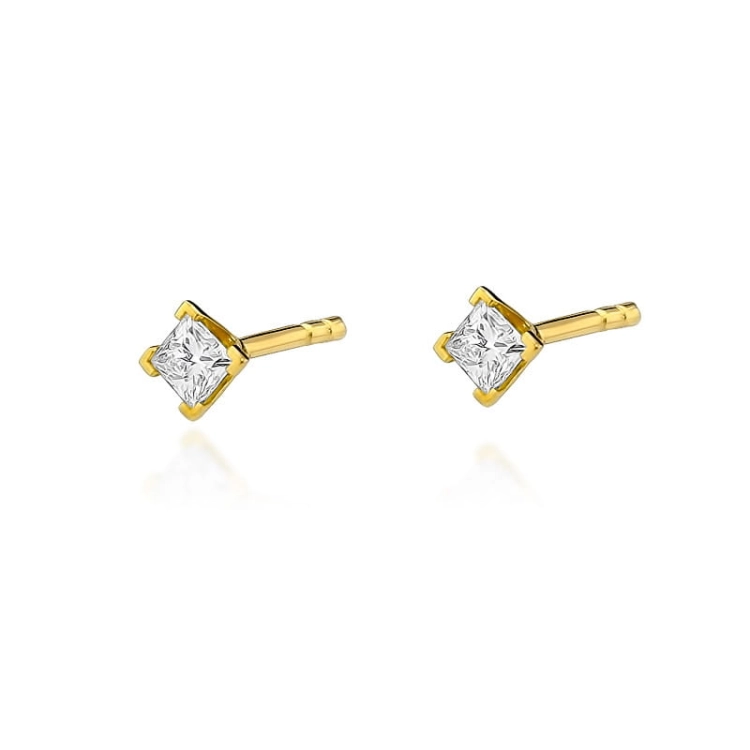 Kolczyki z żółtego złota 585 z diamentami 0,30ct The Diamonds BKO-37