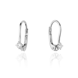 Kolczyki z białego złota 585 z diamentami 0,08ct The Diamonds BKO-57-0,08ct-b