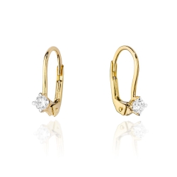 Kolczyki z żółtego złota 585 z diamentami 0,20ct The Diamonds BKO-57-0,20ct