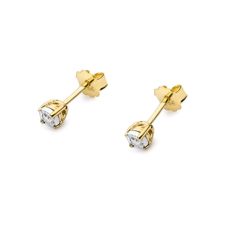 Przejdź do produktu Kolczyki z żółtego złota 585 z diamentami 0,06ct The Diamonds
