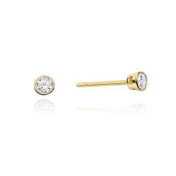 Kolczyki z żółtego złota 585 z diamentami 0,20ct The Diamonds BKO-67