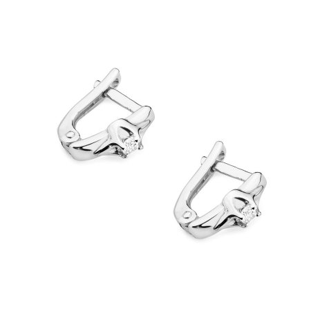 Przejdź do produktu Kolczyki z białego złota 585 z diamentami 0,08ct The Diamonds